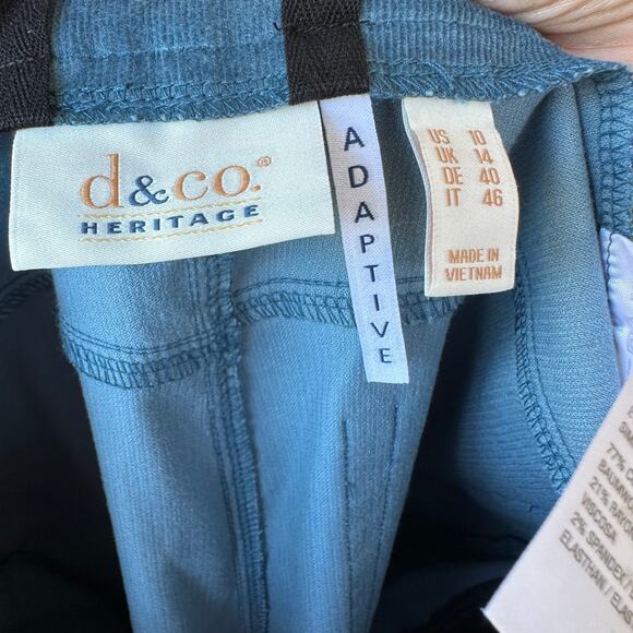 NWOT Denim & Co. QVC Adaptive Slim Straight Corduroy Pant Sz 10 Aqua Stretch - Picture 8 of 9